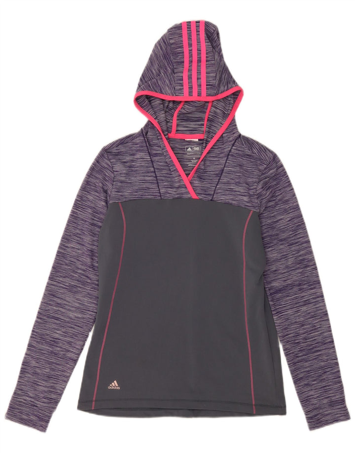 Adidas Womens Climawarm Top Long Sleeve UK 12 Medium Grey Colourblock