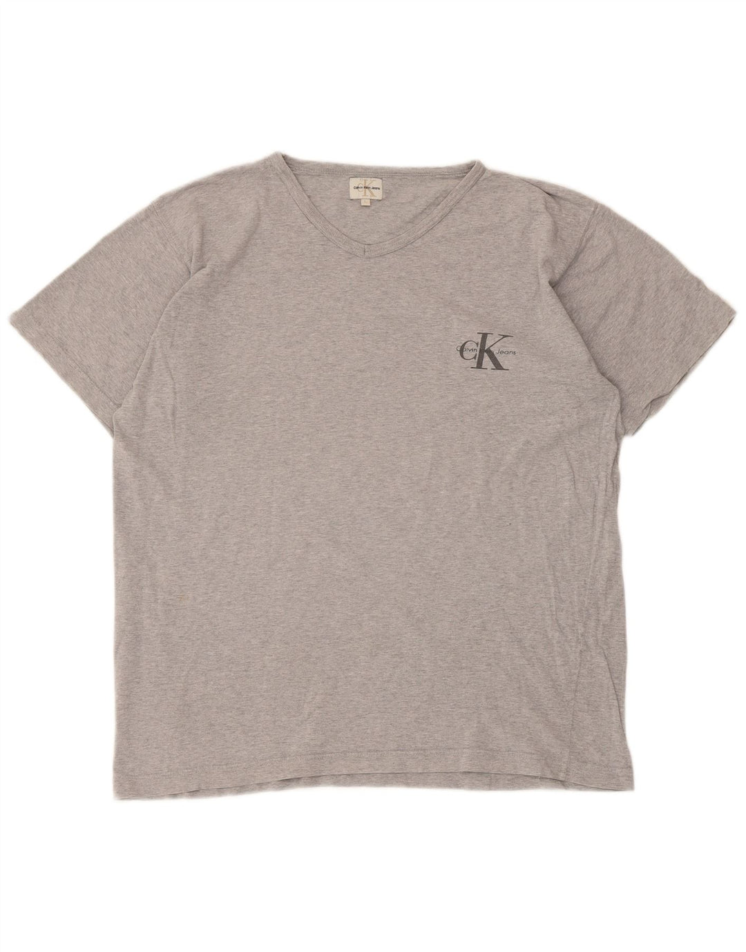 Calvin Klein Jeans Mens T-Shirt Top Large Grey Flecked