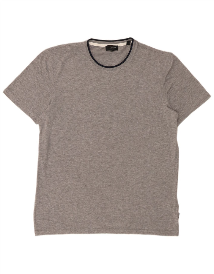 Ted Baker Mens T-Shirt Top Size 3 Medium Grey Polyester
