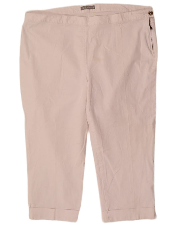 Marks & Spencer Womens Tapered Capri Trousers UK 22 3XL W44 L22 White