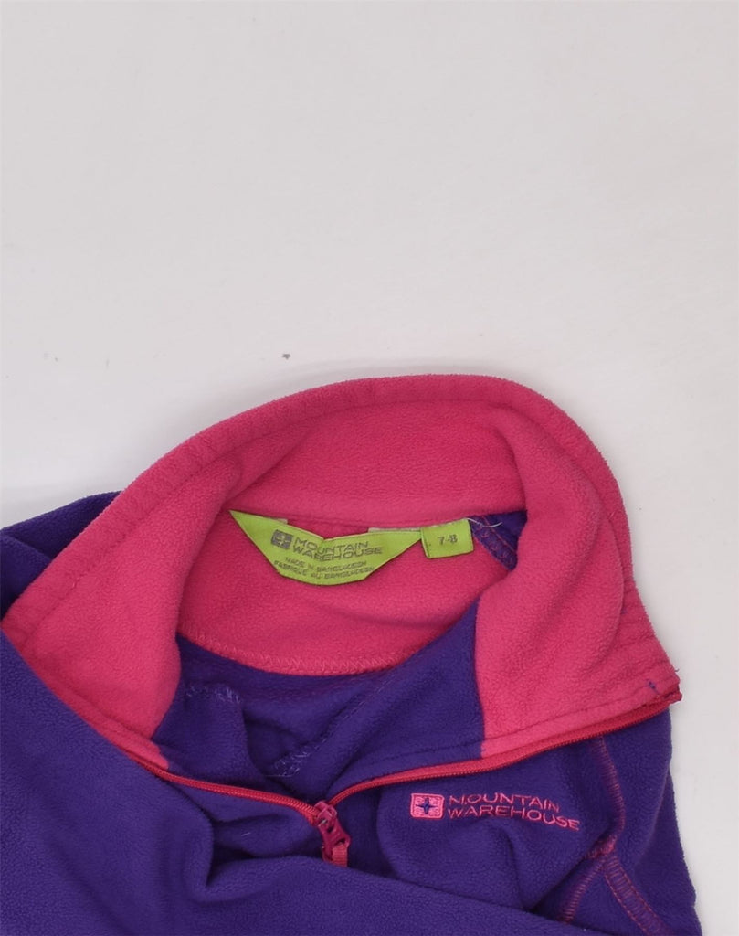 MOUNTAIN WAREHOUSE Girls Zip Neck Fleece Jumper 7-8 Years Blue Polyester | Vintage Mountain Warehouse | Thrift | Second-Hand Mountain Warehouse | Used Clothing | Messina Hembry 