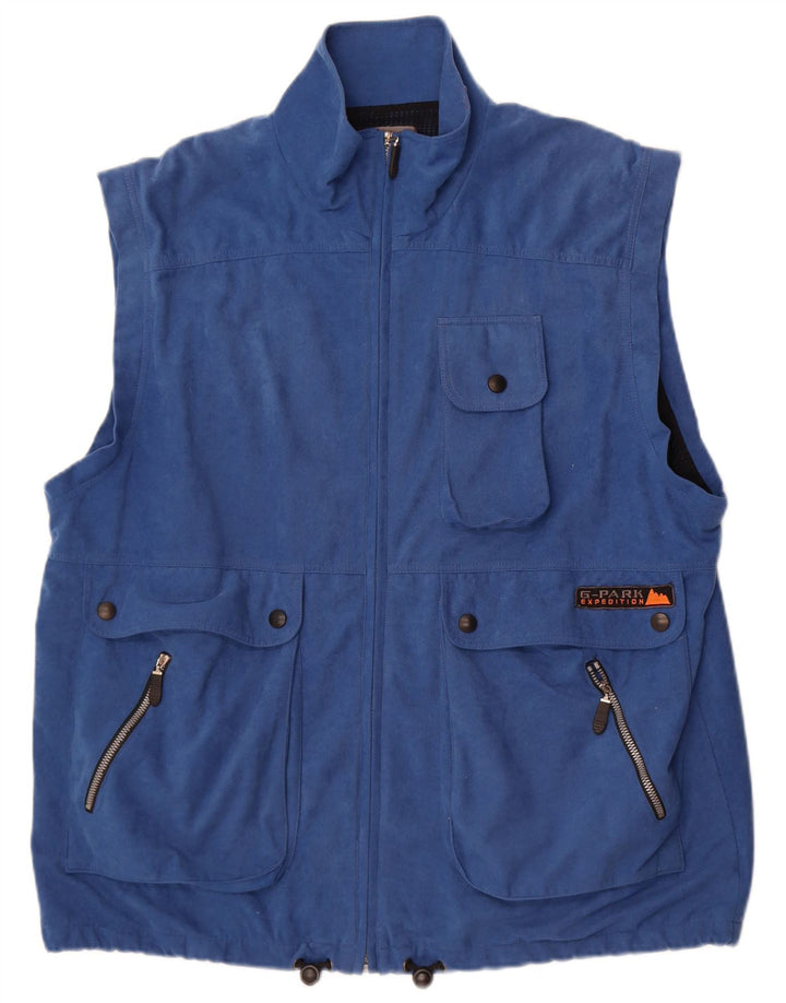 Greenstone Park Mens Utility Gilet UK 42 XL Blue