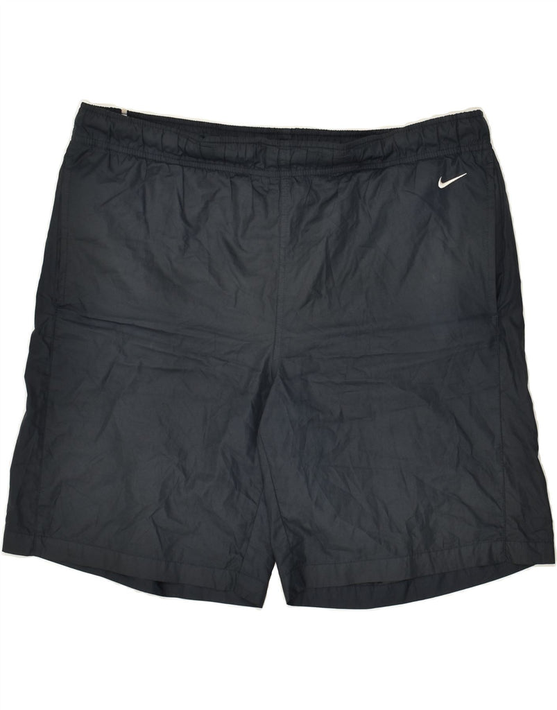 NIKE Mens Sport Shorts Large Navy Blue Polyester | Vintage Nike | Thrift | Second-Hand Nike | Used Clothing | Messina Hembry 