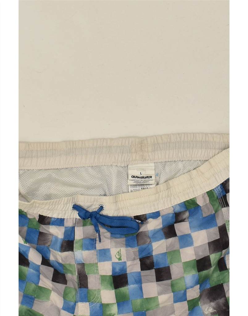 QUIKSILVER Mens Swimming Shorts Large Multicoloured Geometric Polyester | Vintage Quiksilver | Thrift | Second-Hand Quiksilver | Used Clothing | Messina Hembry 