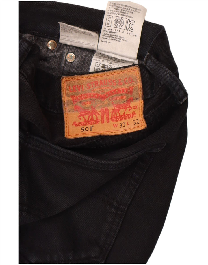 Levi's Mens 501 Straight Jeans W32 L32 Black Cotton