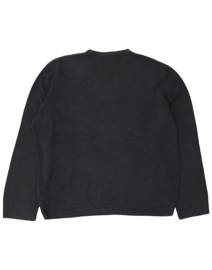 Marks & Spencer Mens V-Neck Jumper Sweater 2XL Navy Blue Acrylic