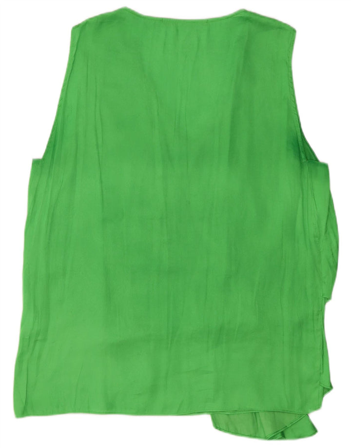 Zara Womens Sleeveless Blouse Top UK 18 XL Green Polyester