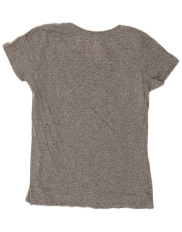 Nike Womens Slim Fit Graphic T-Shirt Top UK 14 Large Grey Flecked