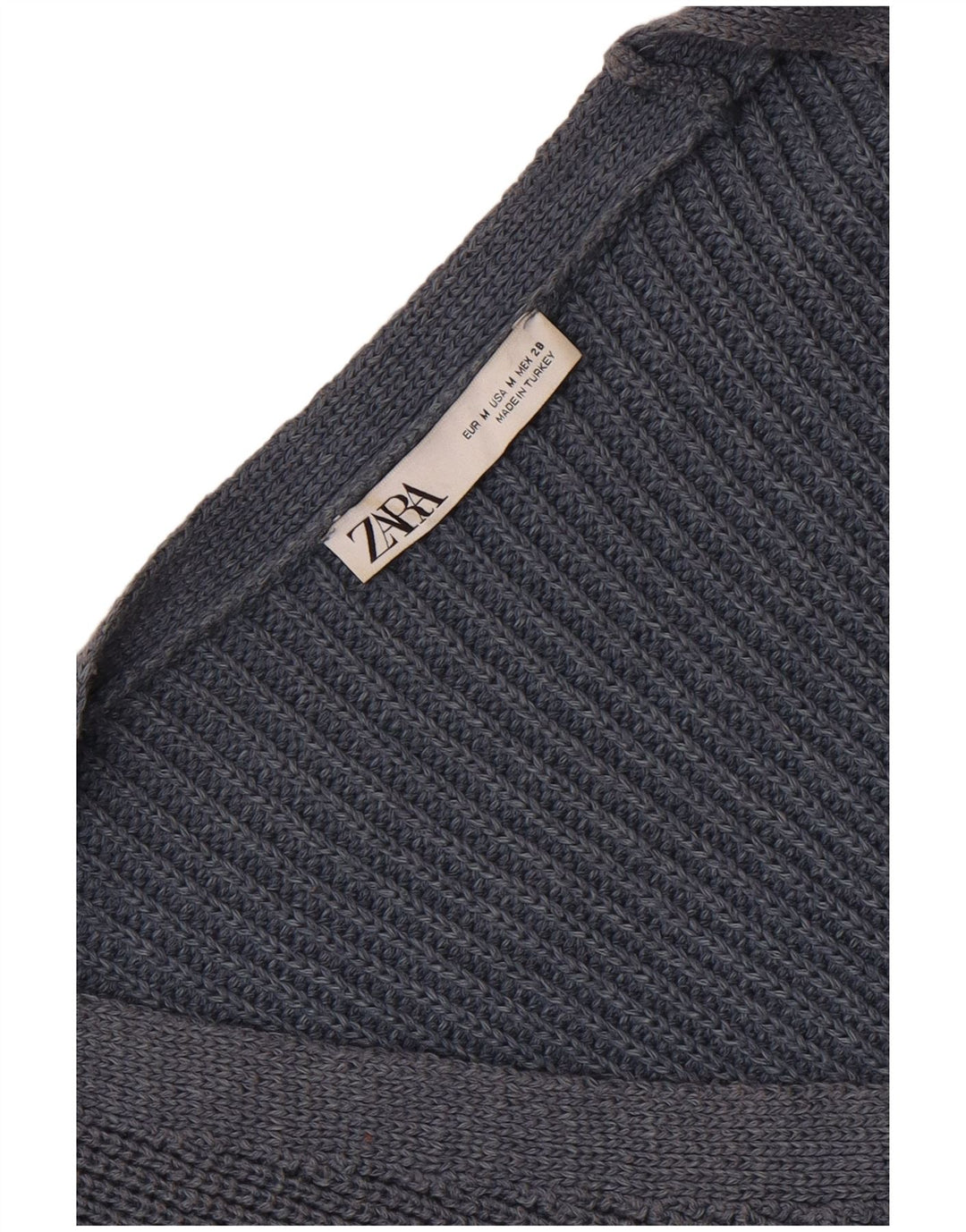 Zara Womens Crop Cardigan Sweater UK 14 Medium Navy Blue
