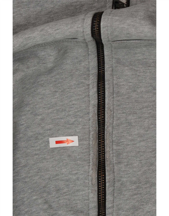 Nike Mens Zip Hoodie Sweater Large Grey Cotton