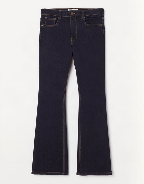 Zara Womens Flared Jeans EU 42 Large W32 L33 Navy Blue Cotton