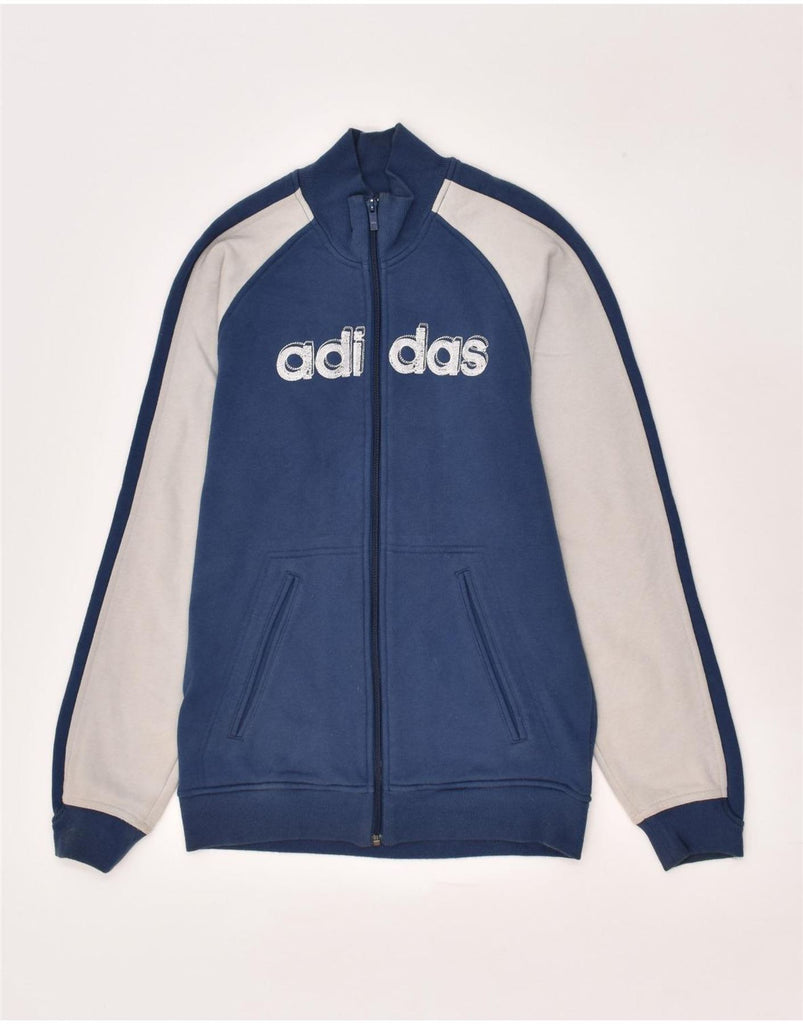 ADIDAS Mens Graphic Tracksuit Top Jacket XS Blue Colourblock Cotton | Vintage Adidas | Thrift | Second-Hand Adidas | Used Clothing | Messina Hembry 