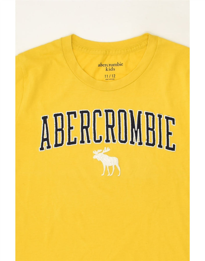 ABERCROMBIE & FITCH Boys Graphic T-Shirt Top 11-12 Years Yellow Cotton | Vintage Abercrombie & Fitch | Thrift | Second-Hand Abercrombie & Fitch | Used Clothing | Messina Hembry 