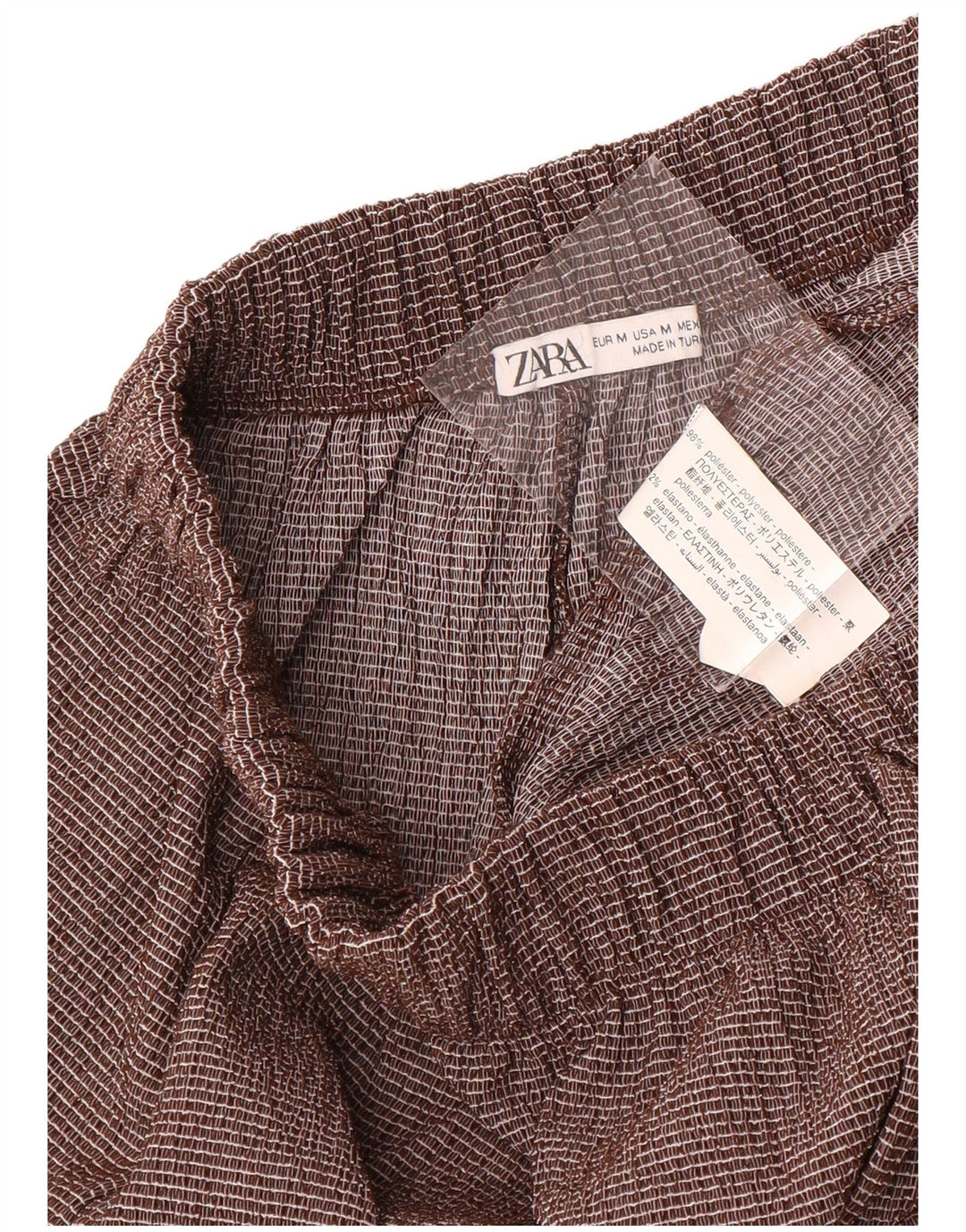 Zara Womens Harem Trousers Medium W30 L28 Brown Check Polyester