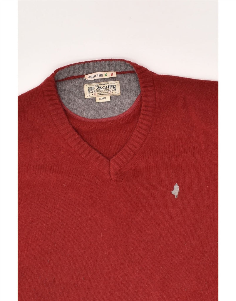 MARLBORO CLASSICS Mens V-Neck Jumper Sweater XL Red Wool | Vintage Marlboro Classics | Thrift | Second-Hand Marlboro Classics | Used Clothing | Messina Hembry 