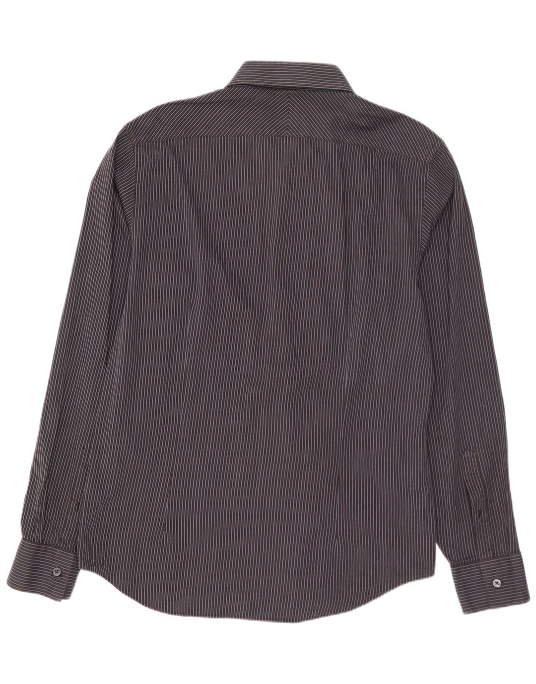 CALVIN KLEIN Mens Slim Fit Shirt Size 41 16 Large Grey Striped Cotton