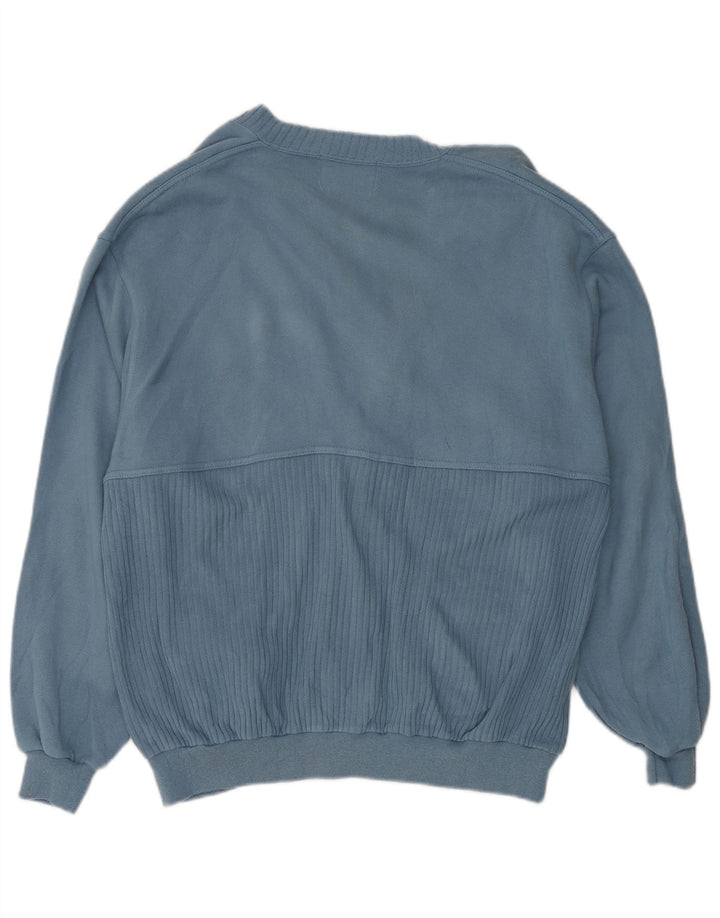 Gymnasium Mens Loose Fit Cardigan Sweater Medium Blue Acrylic