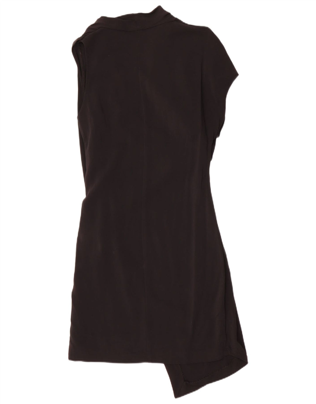 VINTAGE Womens Sleeveless Asymmetrical Dress IT 44 Medium Black Viscose