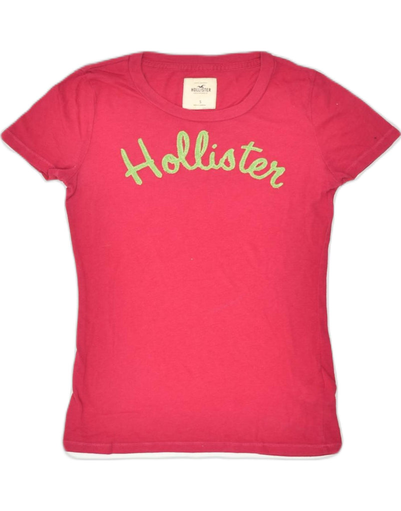 HOLLISTER Womens Graphic T-Shirt Top UK 10 Small Red Cotton | Vintage | Thrift | Second-Hand | Used Clothing | Messina Hembry 