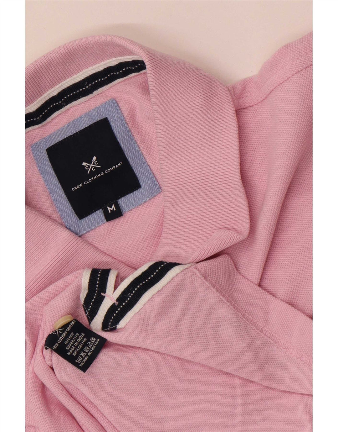 Crew Clothing Mens Polo Shirt Medium Pink Cotton