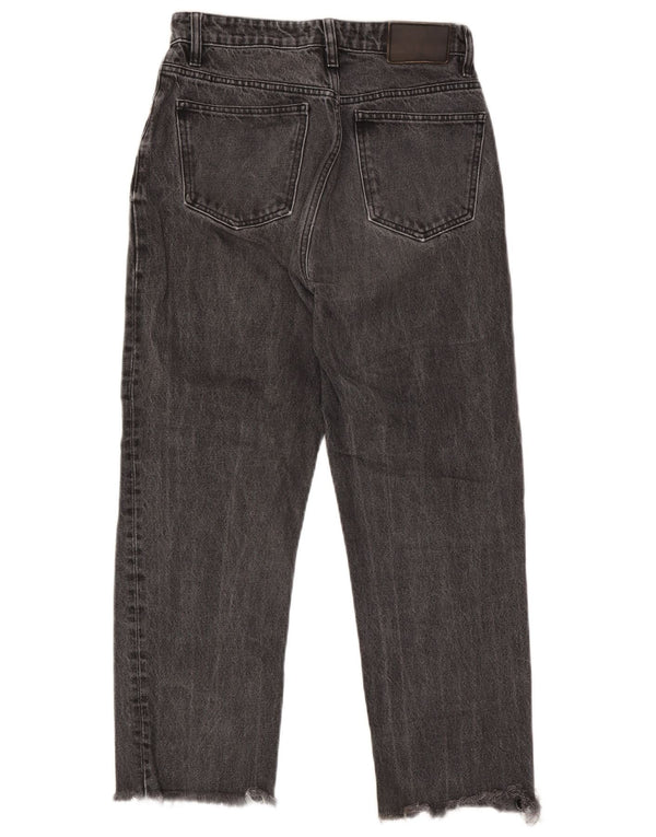 Zara Womens High Waist Cropped Jeans EU 38 Small W28 L24 Grey