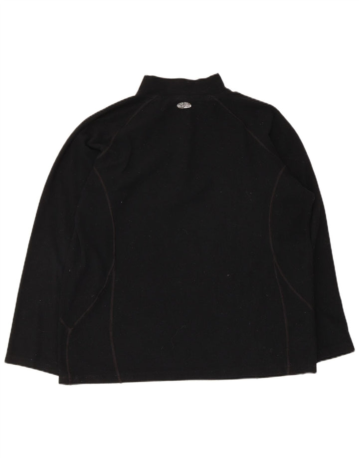 Asics Womens Zip Neck Fleece Jumper UK 14 Medium Black
