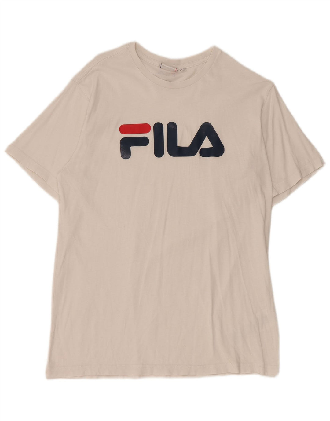Fila Mens Graphic T-Shirt Top Small White Cotton