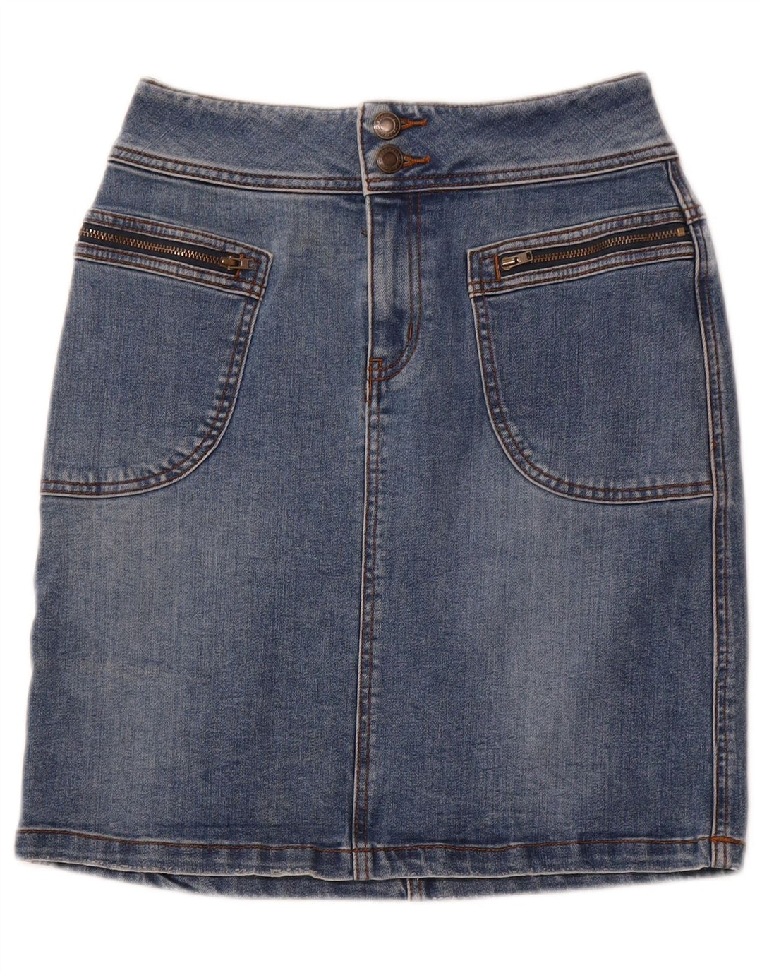 PRANA Womens High Waist Denim Skirt us 2 XS W26 Blue Cotton