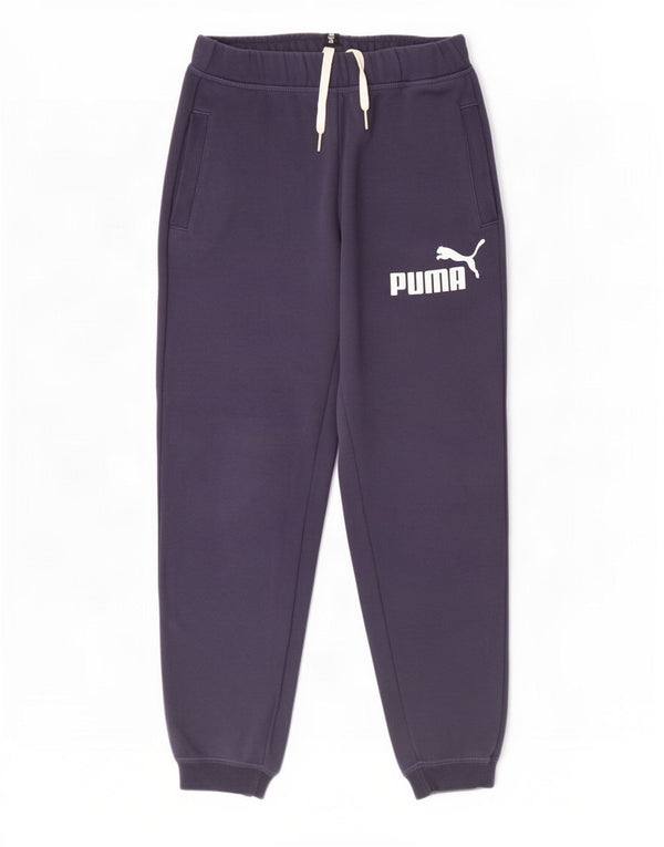 Puma Boys Graphic Tracksuit Trousers Joggers 11-12 Years Navy Blue Cotton