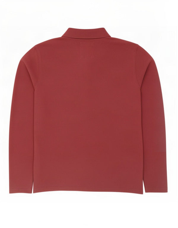 Fat Face Mens Long Sleeve Polo Shirt Large Maroon Cotton