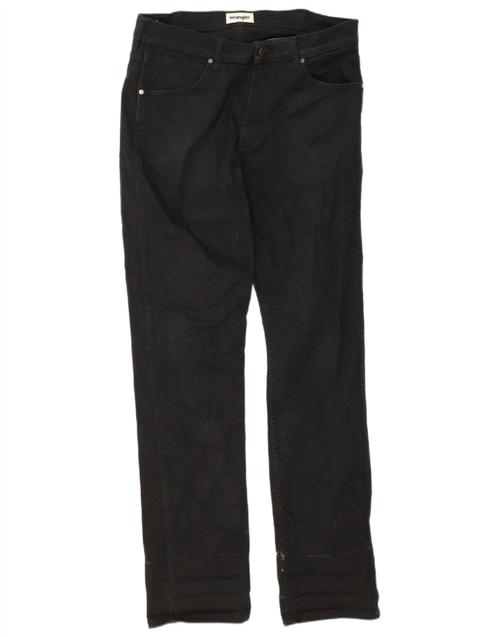 Wrangler Mens Slim Jeans W32 L34 Black Cotton