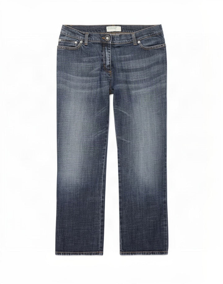 Benetton Womens Crop Straight Jeans W32 L25 Blue