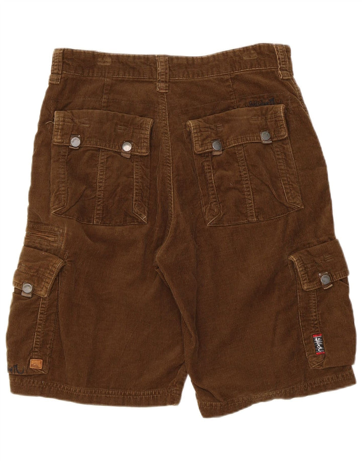 QUIKSILVER Mens Corduroy Cargo Shorts XS W30  Brown Cotton