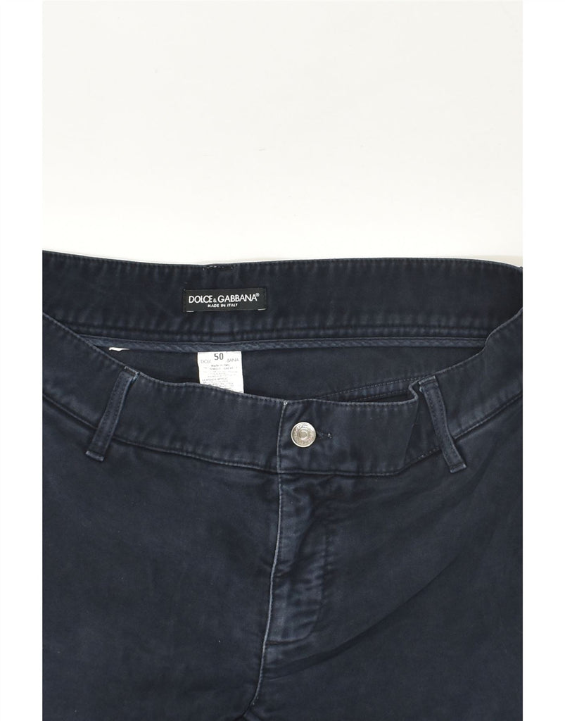 DOLCE & GABBANA Mens Tapered Chino Trousers IT 50 Large W36 L30 Navy Blue | Vintage Dolce & Gabbana | Thrift | Second-Hand Dolce & Gabbana | Used Clothing | Messina Hembry 