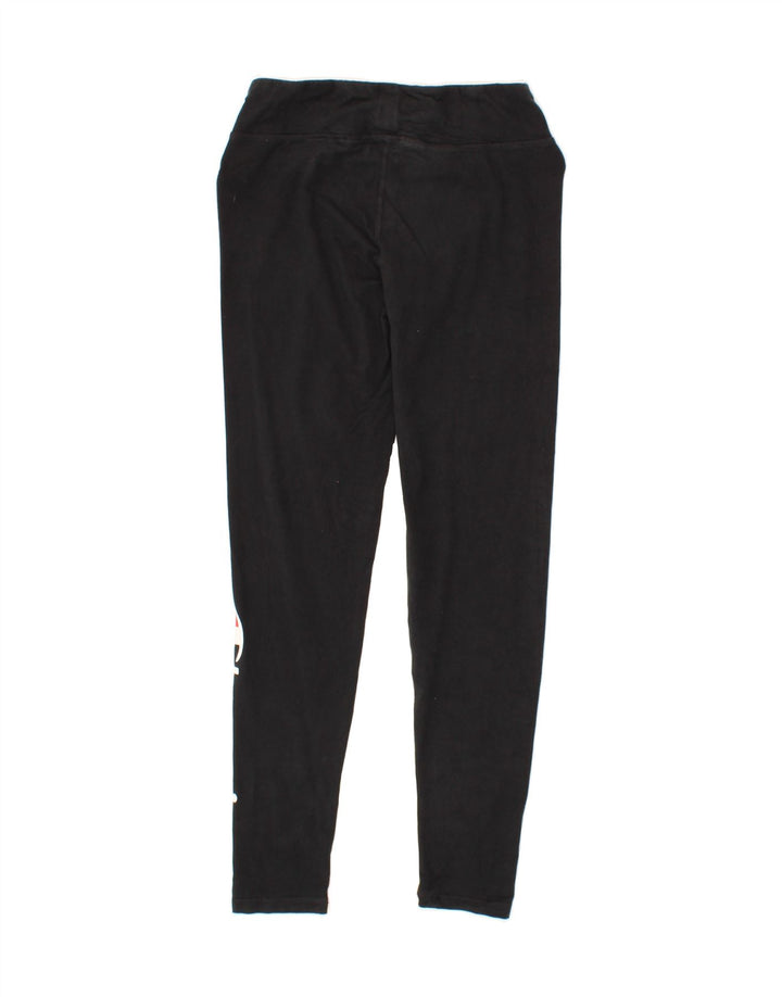CHAMPION Womens Graphic Leggings UK 14 Large  Black Vintage Champion and Second-Hand Champion from Messina Hembry 