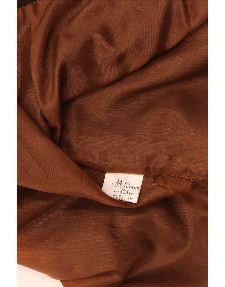 Vintage Womens High Waist Maxi Skirt IT 44 Medium W26 Brown Polyester