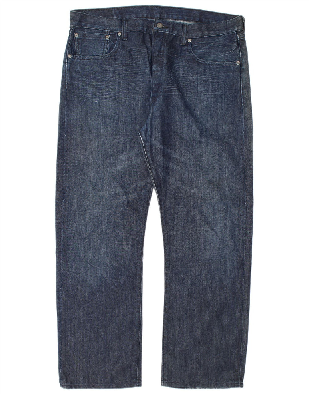 Levi's Mens 501 Straight Jeans W38 L30 Navy Blue Cotton