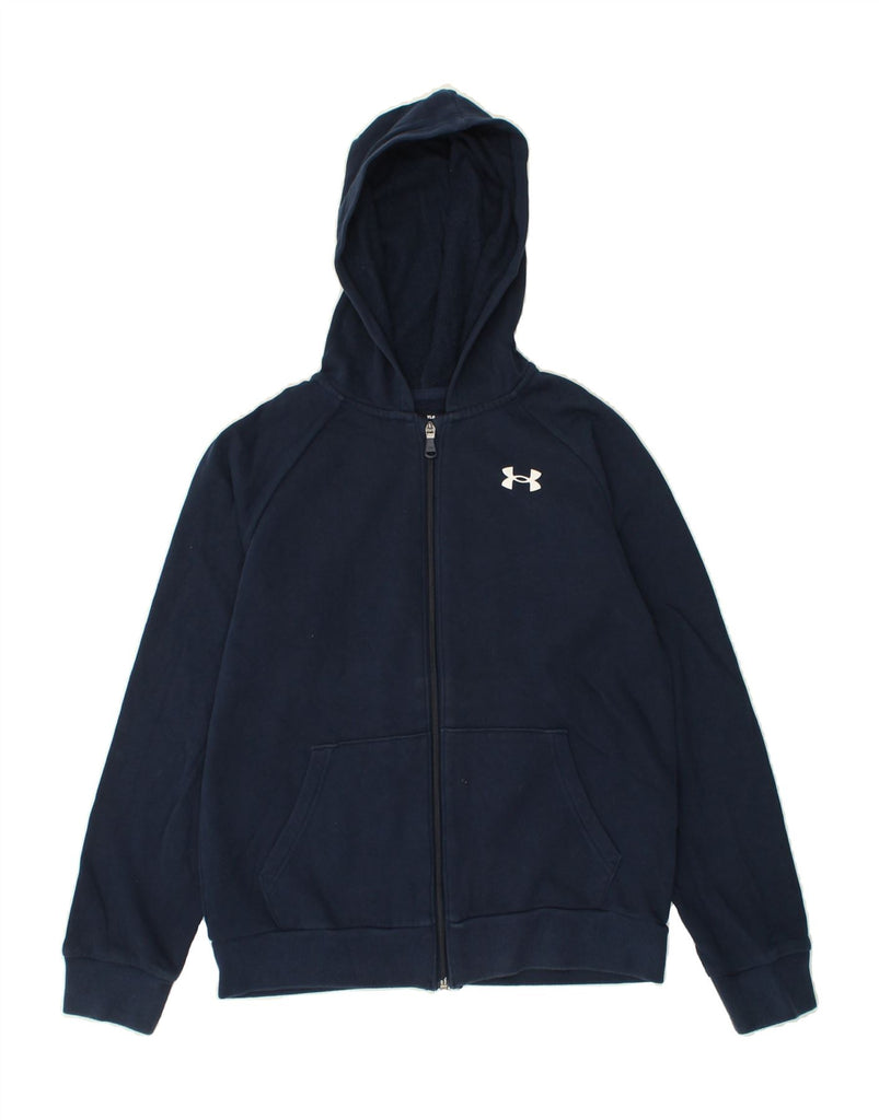 UNDER ARMOUR Boys Cold Gear Zip Hoodie Sweater 11-12 Years Large Navy Blue | Vintage Under Armour | Thrift | Second-Hand Under Armour | Used Clothing | Messina Hembry 