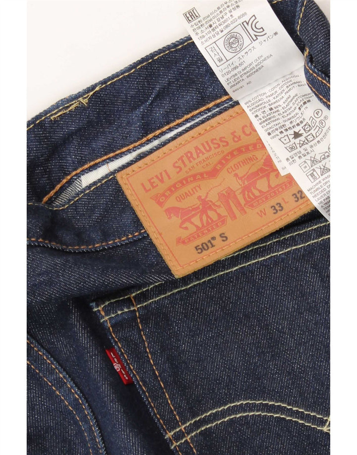 Levi's Mens 501 Straight Jeans W33 L27 Blue Cotton