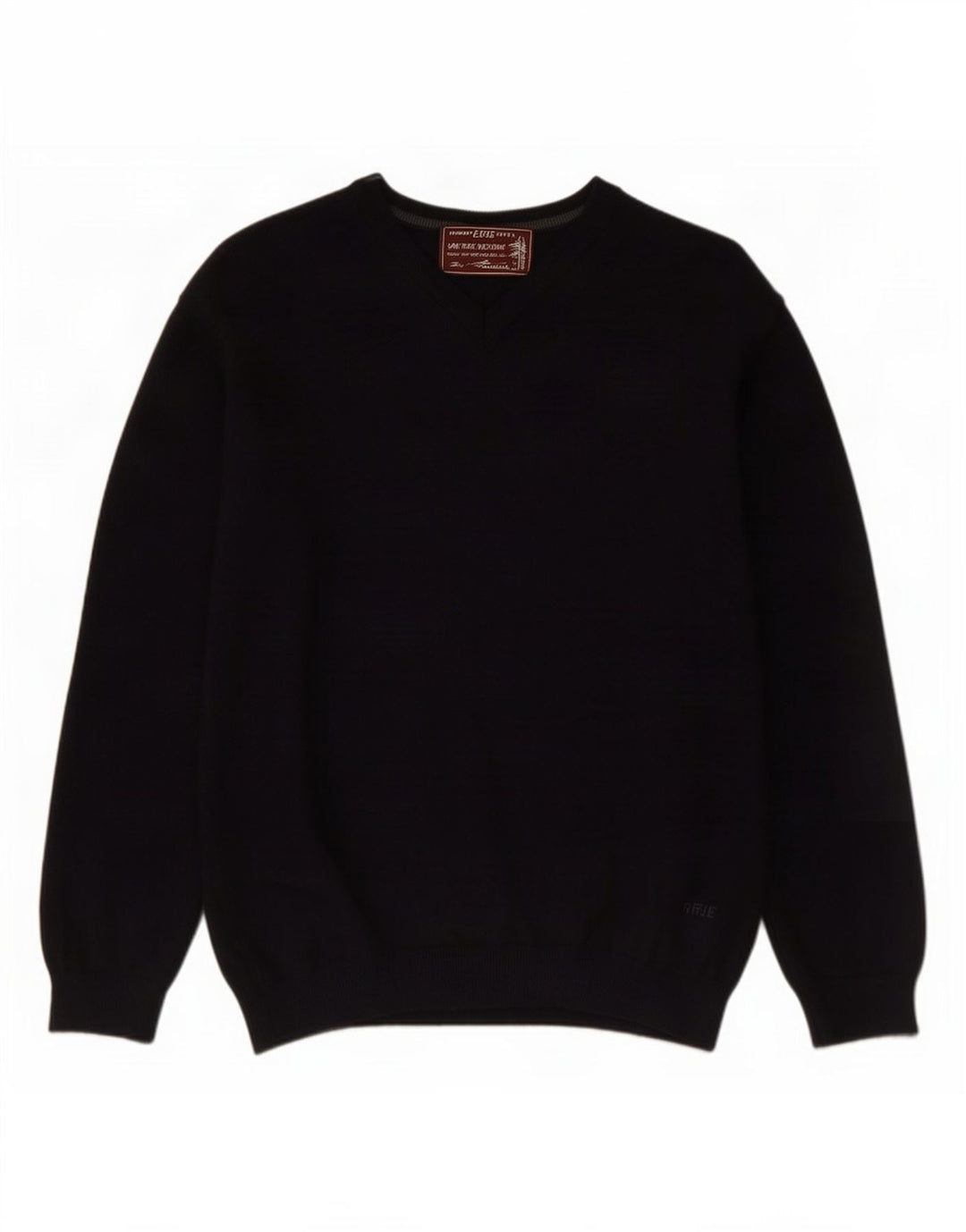 Rifle Womens V-Neck Jumper Sweater UK 12 Medium Navy Blue