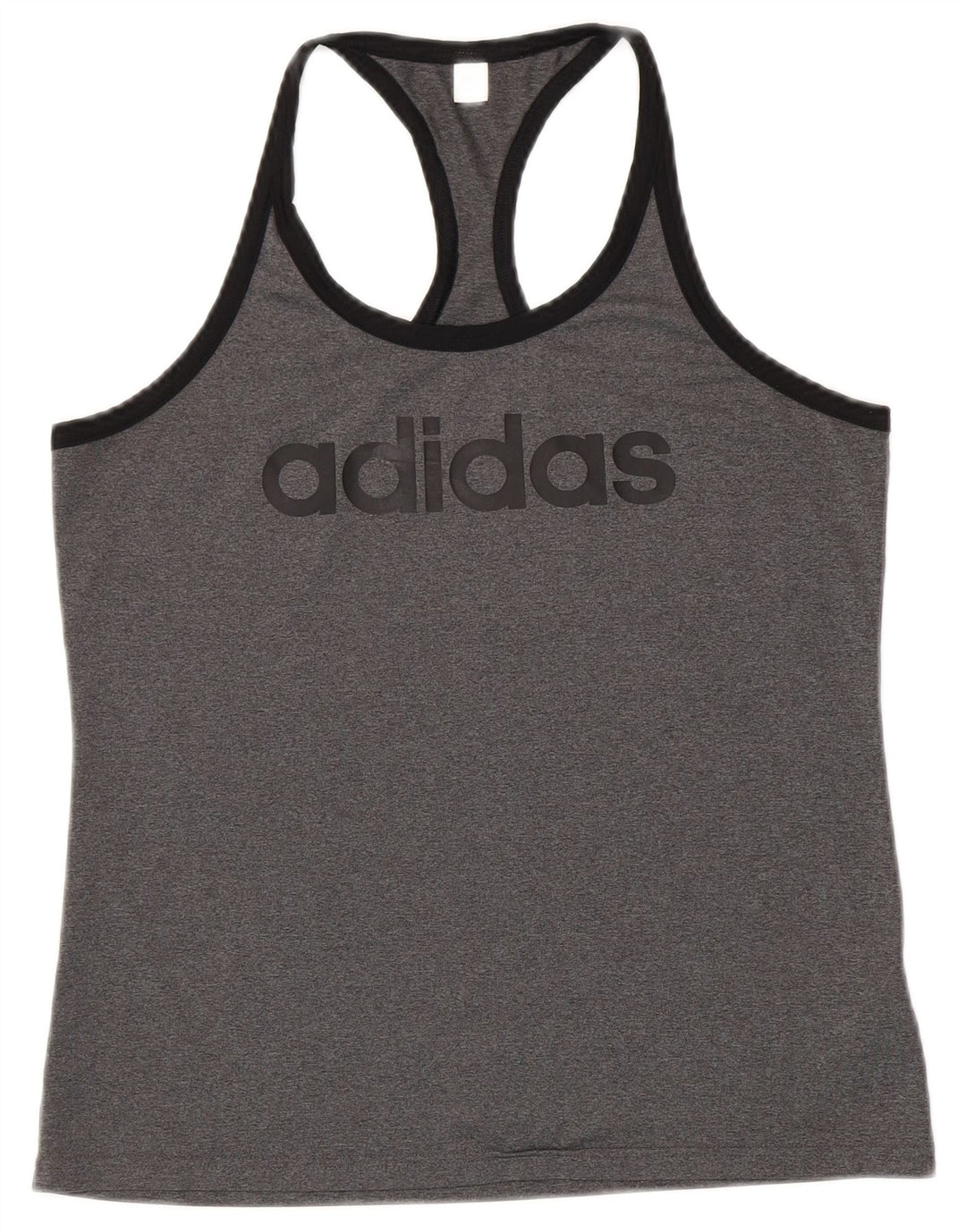 ADIDAS Womens Climalite Graphic Vest Top UK 12/14 Medium Grey Polyester