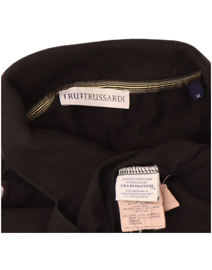 Trussardi Mens Polo Shirt Medium Black Cotton