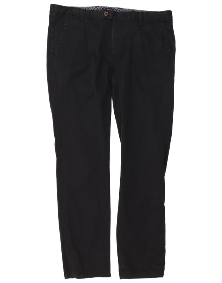 Ted Baker Mens Slim Suit Trousers W38 L34 Black Cotton