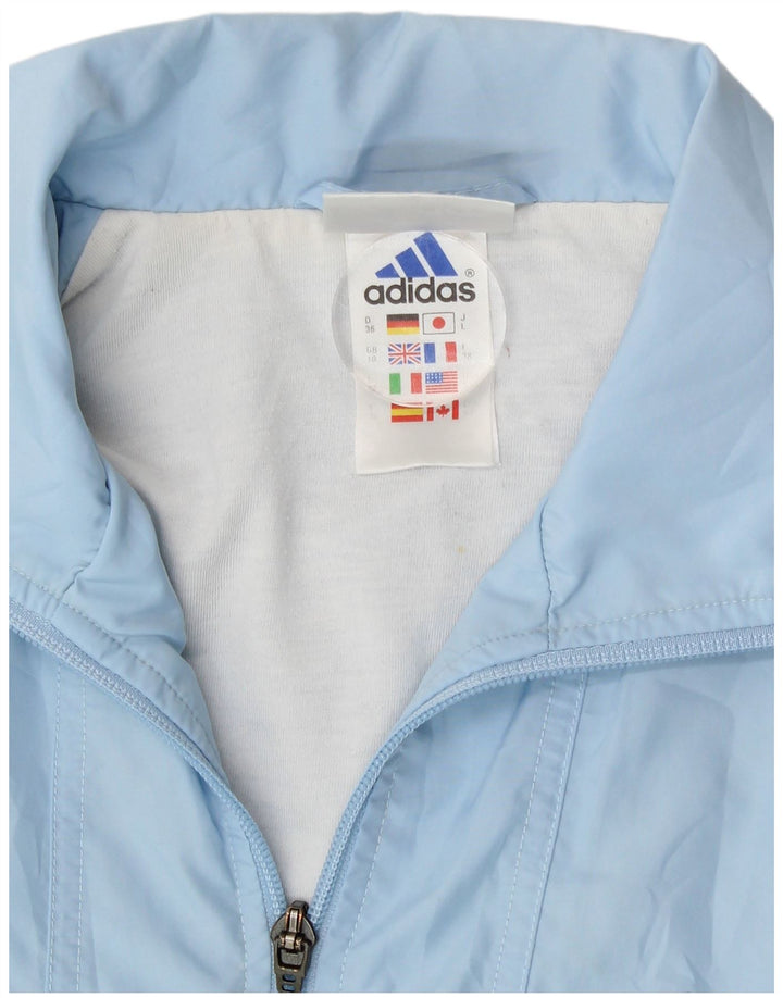 Adidas Womens Rain Jacket UK 10 Small Blue Polyester