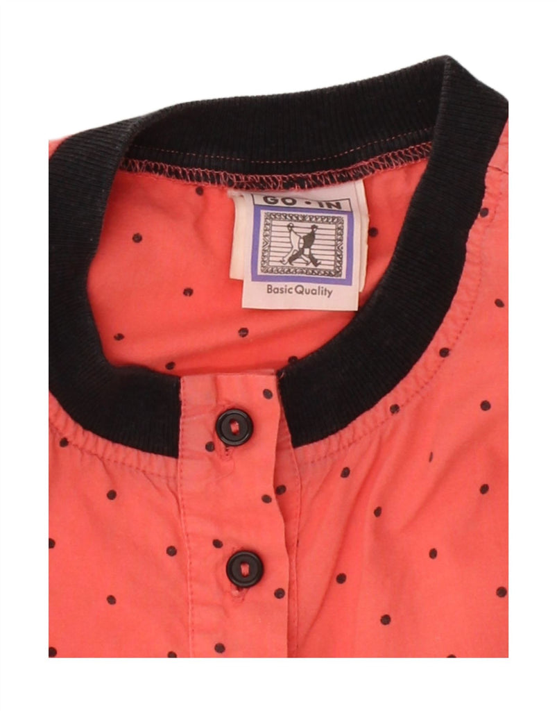 VINTAGE Womens Blouse Top UK 16 Large Orange Spotted Cotton Vintage Vintage and Second-Hand Vintage from Messina Hembry 