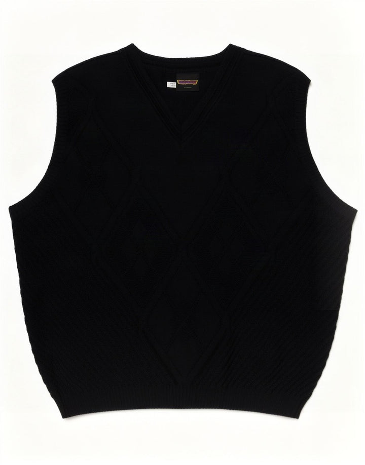 WESTBURY Mens Vest Tank Top EU 48/50 Medium Navy Blue Argyle/Diamond