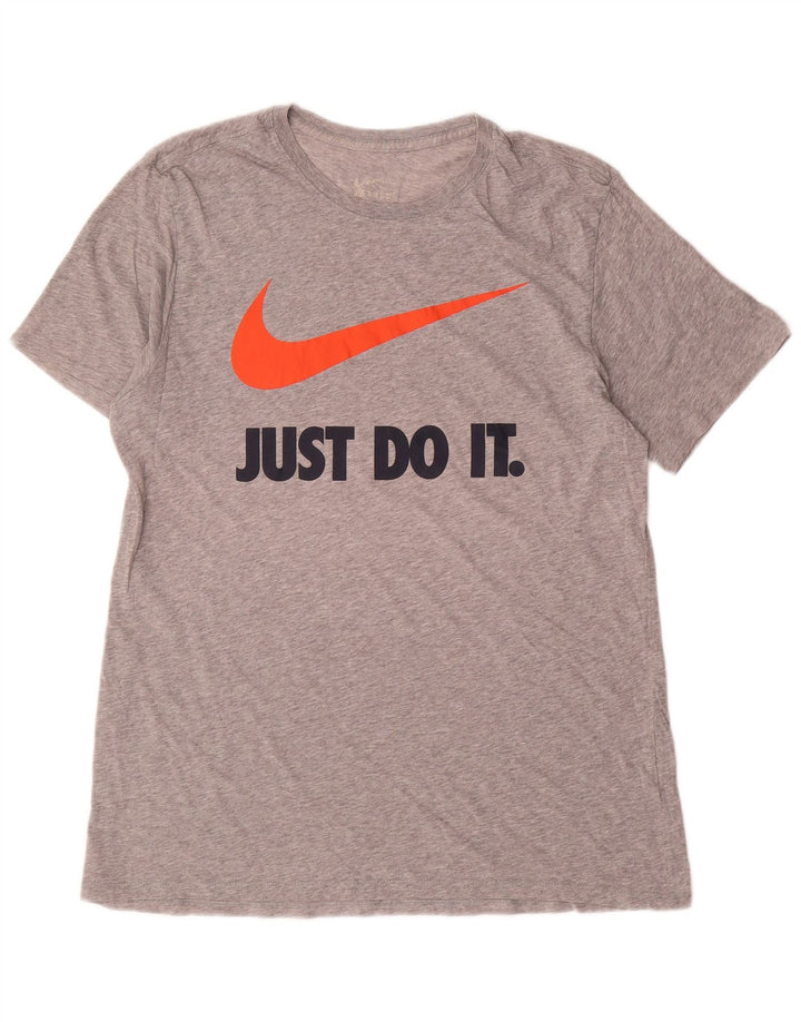 Nike Mens Graphic T-Shirt Top Large Grey Flecked