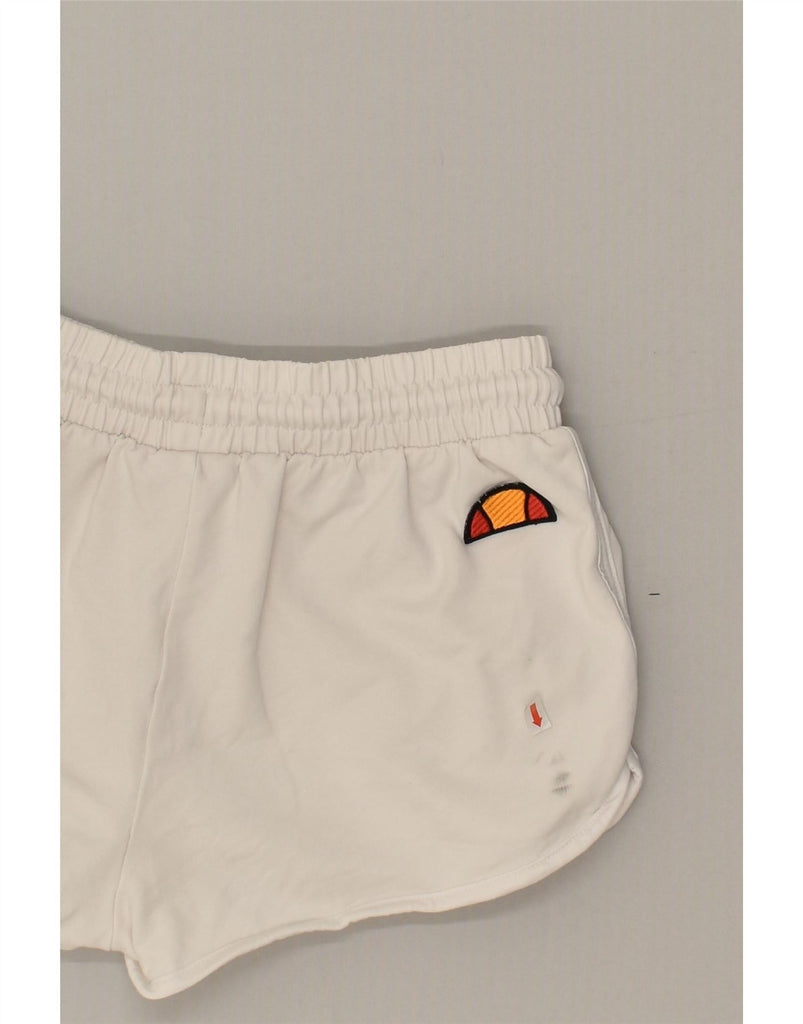 ELLESSE Womens Sport Shorts UK 4 XS White Cotton Vintage Ellesse and Second-Hand Ellesse from Messina Hembry 