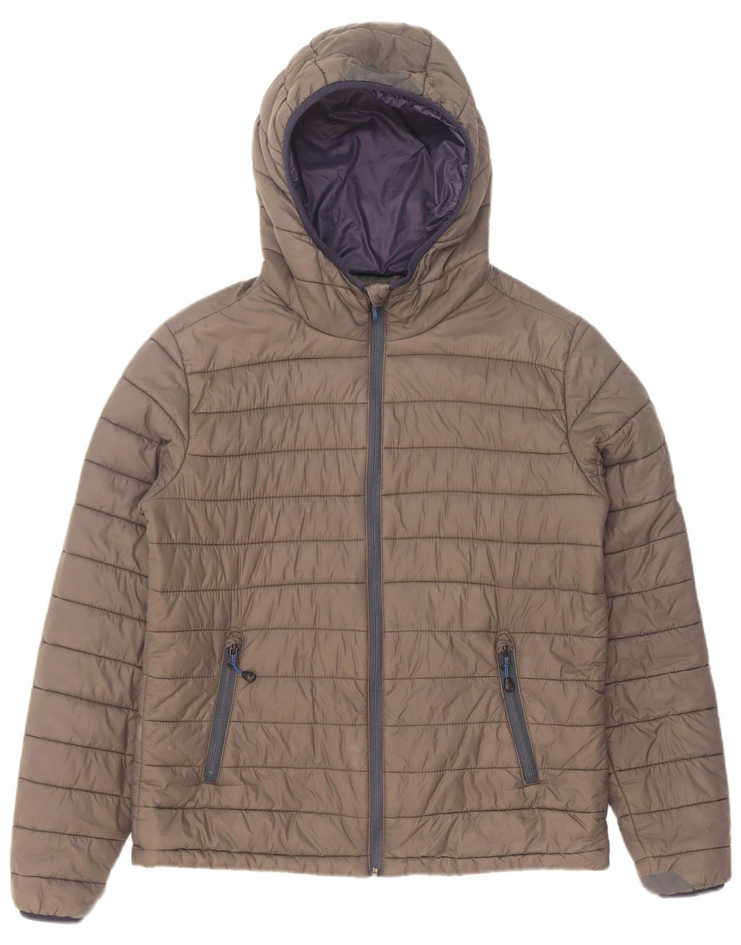 North Sails Mens Hooded Padded Jacket UK 36 Small Grey Nylon