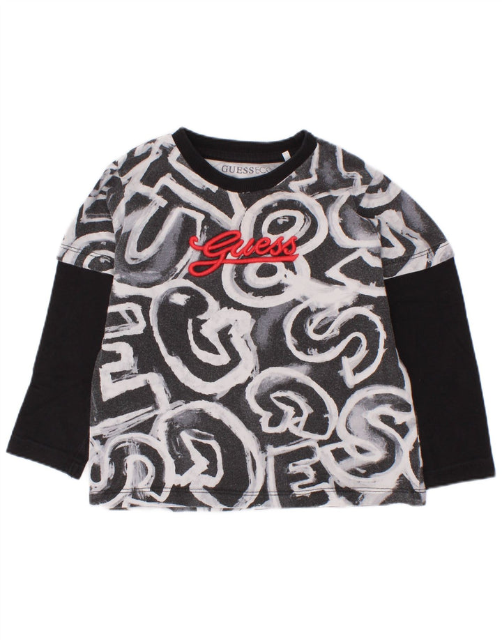 Guess Baby Boys Graphic Top Long Sleeve 18-24 Months Black